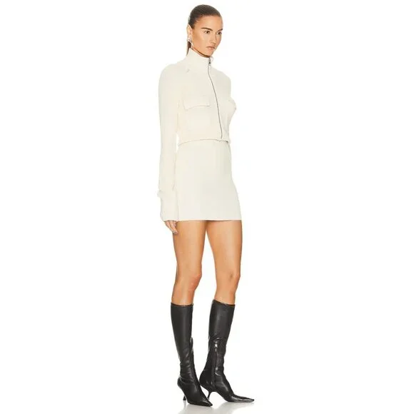 Aya Muse Rutu Dress in Cream Knit Long Sleeve